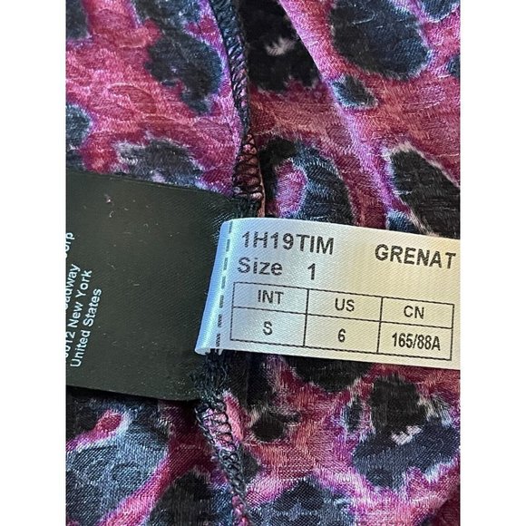 Ba&Sh Button Up Long Sleeve Collared Blouse Fuchsia Pink Blue 6 Small - Picture 7 of 8